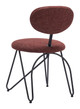 Novi Maroon Brown (Set of 2) Steel and Polyester Dining Chair