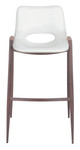 Desi White & Walnut (Set of 2) Steel and Polyurethane Barstool
