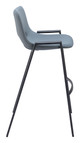 Desi Azure Gray (Set of 2) Steel and Polyurethane Barstool