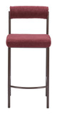 Livorno Red & Bronze (Set of 2) Steel and Polyester Counter Stool