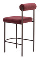 Livorno Red & Bronze (Set of 2) Steel and Polyester Counter Stool