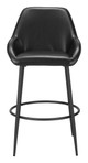Vila Black (Set of 2) Steel and Polyurethane Barstool