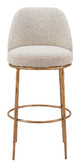 Nordhavn Beige & Gold Steel and Polyester Swivel Barstool