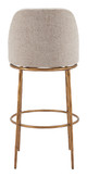 Nordhavn Beige & Gold Steel and Polyester Swivel Barstool