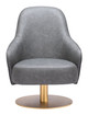 Withby Gray Steel and Polyurethane Swivel Accent Chair