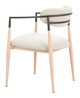 Equinox Oyster Gray & Natural Steel and Polyester Dining Chair