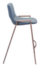 Desi Azure Gray & Walnut (Set of 2) Steel and Polyurethane Counter Stool