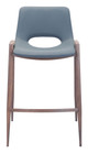 Desi Azure Gray & Walnut (Set of 2) Steel and Polyurethane Counter Stool
