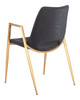 Desi Black & Gold (Set of 2) Steel and Polyurethane Dining Chair