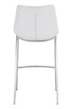Magnus White & Silver (Set of 2) Stainless Steel and Polyurethane Barstool