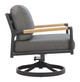 Koleso Gray Aluminum and Polyester Swivel Chair for Outdoor Use