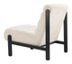 Maki Beige Rubberwood and Polyester Accent Chair