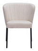Aimee Beige (Set of 2) Steel and Polyester Stackable Dining Chair