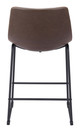 Smart Vintage Espresso (Set of 2) Steel and Polyurethane Counter Stool