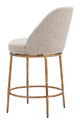 Nordhavn Beige & Gold Steel and Polyester Swivel Counter Stool