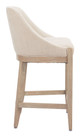 Calmo Beige Ash Wood and Polyester Counter Stool