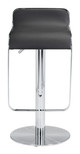 Equino Black Steel and Polyurethane Swivel Height-Adjustable Barstool