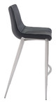 Magnus Black & Silver (Set of 2) Stainless Steel and Polyurethane Barstool