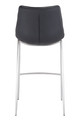 Magnus Black & Silver (Set of 2) Stainless Steel and Polyurethane Barstool