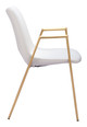Desi White & Gold (Set of 2) Steel and Polyurethane Dining Chair