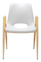 Desi White & Gold (Set of 2) Steel and Polyurethane Dining Chair