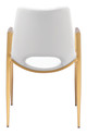 Desi White & Gold (Set of 2) Steel and Polyurethane Dining Chair