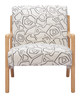 Runa Beige & Natural Rubberwood and Polyester Accent Chair