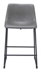 Smart Charcoal (Set of 2) Steel and Polyurethane Counter Stool