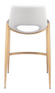 Desi White & Gold (Set of 2) Steel and Polyurethane Counter Stool