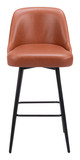 Keppel Brown Steel and Polyurethane Swivel Barstool