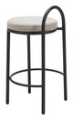 Sisal Beige Tweed (Set of 2) Steel and Polyester Counter Stool