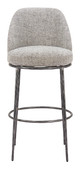 Nordhavn Gray Steel and Polyester Swivel Barstool