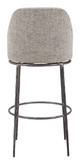 Nordhavn Gray Steel and Polyester Swivel Barstool