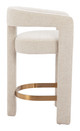 Saiko Beige Steel and Polyester Counter Stool