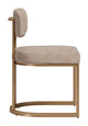 Velar Beige & Bronze (Set of 2) Steel and Polyurethane Dining Chair