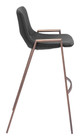 Desi Black & Walnut (Set of 2) Steel and Polyurethane Barstool