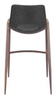Desi Black & Walnut (Set of 2) Steel and Polyurethane Barstool
