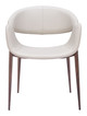 Limay Beige & Walnut (Set of 2) Steel and Polyurethane Dining Chair