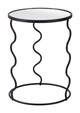 Bastia Black Glass and Steel Round Side Table