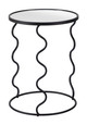 Bastia Black Glass and Steel Round Side Table