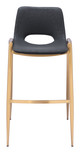 Desi Black & Gold (Set of 2) Steel and Polyurethane Barstool