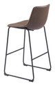 Smart Vintage Espresso (Set of 2) Steel and Polyurethane Barstool