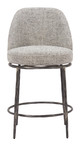 Nordhavn Gray Steel and Polyester Swivel Counter Stool