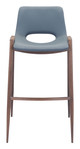 Desi Azure Gray & Walnut (Set of 2) Steel and Polyurethane Barstool