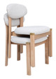 Rilou White & Natural (Set of 2) Rubberwood and Steel Dining Chair