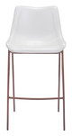 Magnus White & Walnut (Set of 2) Steel and Polyurethane Barstool