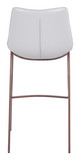 Magnus White & Walnut (Set of 2) Steel and Polyurethane Barstool