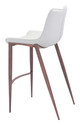 Magnus White & Walnut (Set of 2) Steel and Polyurethane Barstool