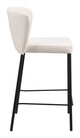 Linz Cream (Set of 2) Steel and Polyurethane Stackable Counter Stool