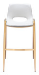 Desi White & Gold (Set of 2) Steel and Polyurethane Barstool
